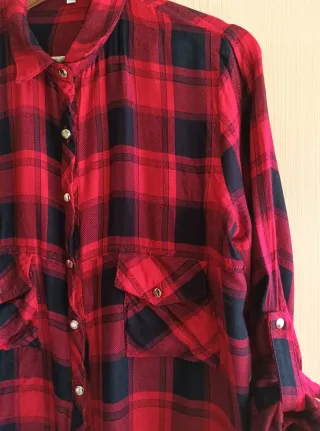Camisa cuadros roja y negra Talla L/XL