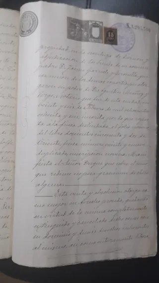 Manuscrito escritura 1899 Notaría Soler