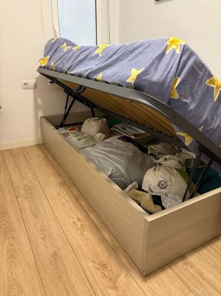 Cama individual con canapé y colchón