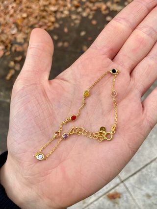 Bracciale in Argento 925 dorato e zirconi naturali