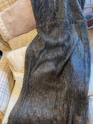 Vestido largo fiesta dorado/plateado