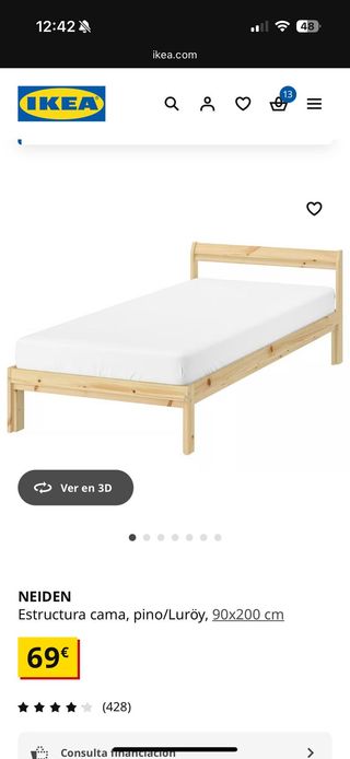 Dormitorio IKEA: Cama, Colchón y Muebles