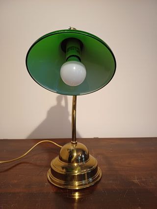 Lampada da tavolo bronzo e vetro verde