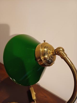 Lampada da tavolo bronzo e vetro verde
