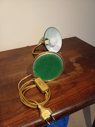 Lampada da tavolo bronzo e vetro verde