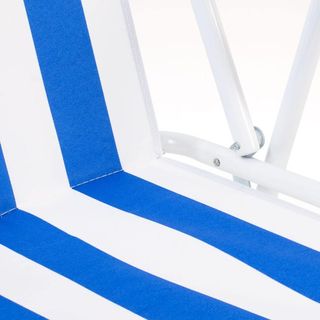 Silla de Playa Plegable Azul y Blanca