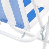 Silla de Playa Plegable Azul y Blanca