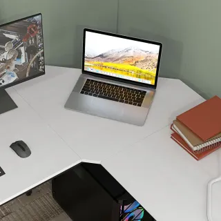 Escritorio Esquinero Moderno Blanco y Negro