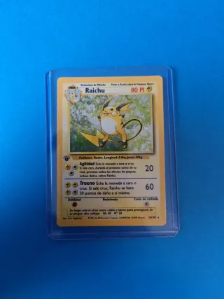 Carta Pokémon Base Set. Raichu 1a Edición Holográ