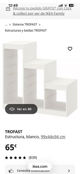 Mueble organizador Trofast blanco