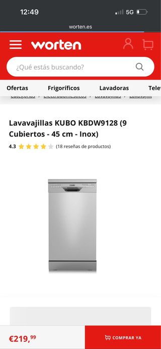 Lavavajillas Kubo Home en caja
