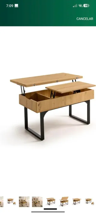 Mesa salón extensible y elevable