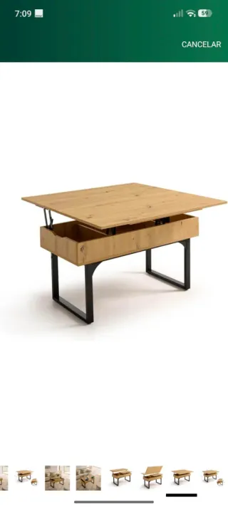 Mesa salón extensible y elevable