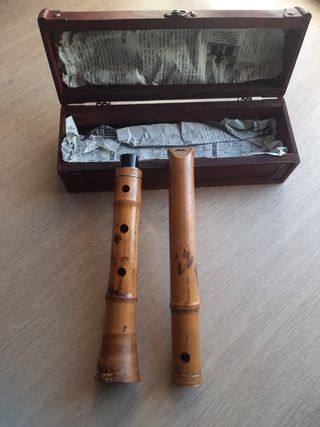 Shakuhachi japonesa en Re (D) con estuche
