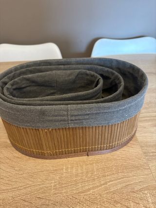 Cestas de mimbre y tela (3 unidades)