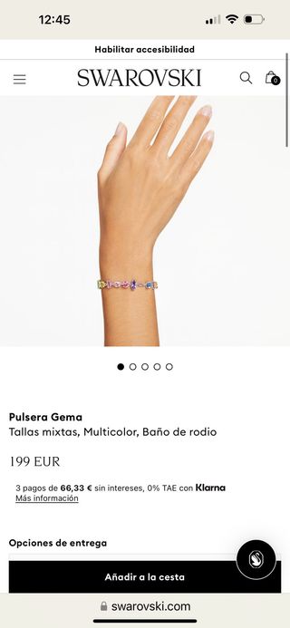 Pulsera Gema Swarovski Multicolor Baño Rodio