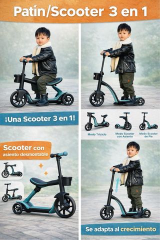 Patín Scooter 3 en 1 para niños