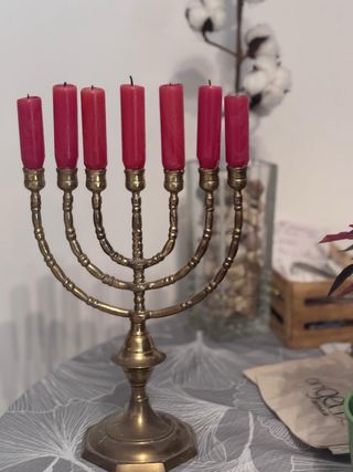 Candelabro Bronce Macizo Clásico 7 Velas