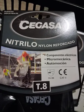 Lote 20 pares guantes nitrilo y nylon reforzado