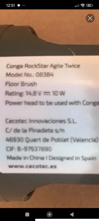 Cecotec Conga Rockstar Aspirador