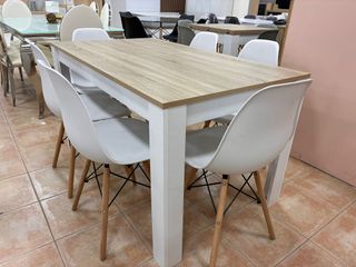 Mesa Comedor Blanca + 6 Sillas Blancas !Nuevos!