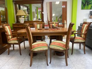 Mesa de comedor y Sillas -Pack Tradicional Rustico