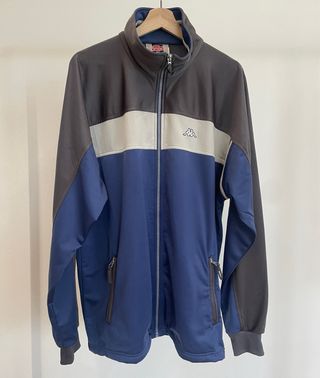 Chaqueta Kappa Talla XL Azul y Gris Vintage