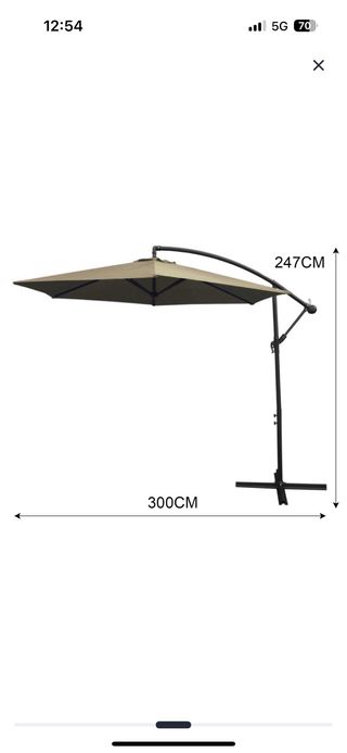Parasol voladizo 3x3 inclinable