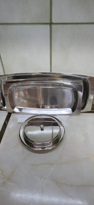 2 Bandejas de Acero Inoxidable