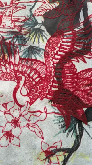 Vestido Desigual estampado ave y flores Talla L