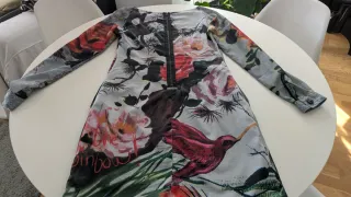Vestido Desigual estampado ave y flores Talla L