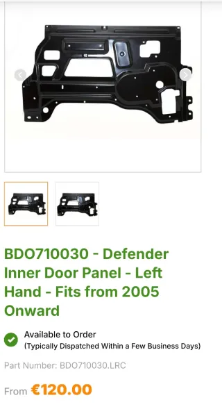 Defender: Panel puerta y mecanismo
