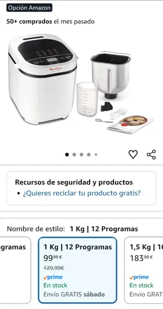 Moulinex Pain Doré, Panificadora 1 Kg