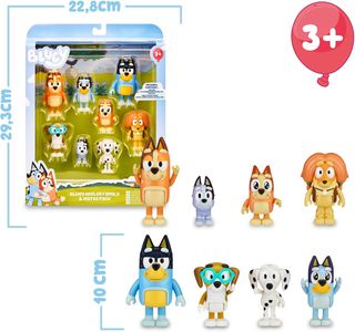 - Bluey - Pack 8 Figuras Familia y Compañeros de