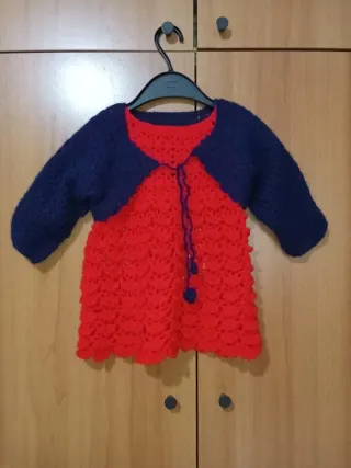 Vestitino bambina lana fatto a mano