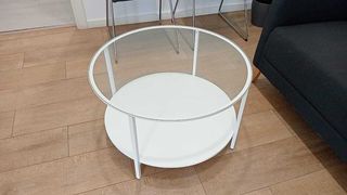 Mesa de centro redonda cristal y metal