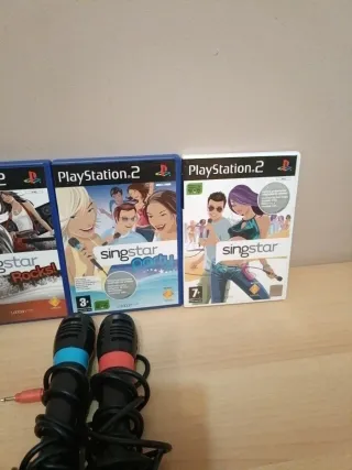 Singstar PS2  Juegos y Micrófonos