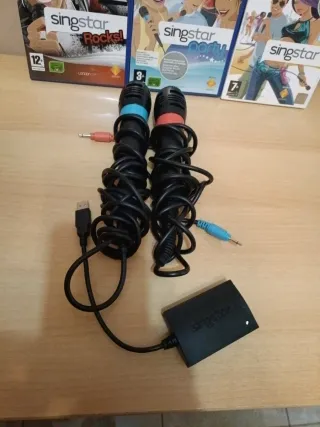 Singstar PS2  Juegos y Micrófonos