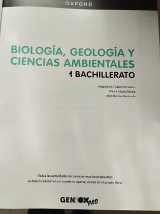 Biología, Geología y CC. Ambientales 1º Bachill...