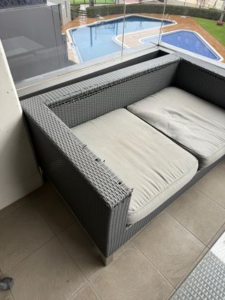 Conjunto Muebles Terraza Ratán y Cristal