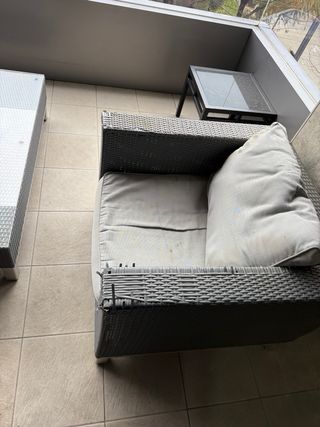 Conjunto Muebles Terraza Ratán y Cristal