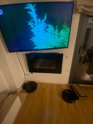 Chimenea eléctrica cristal y madera