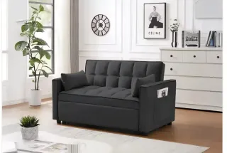 Sofá Cama Fuji Negro y Gris