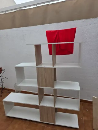 Estantería Modular Blanca y Madera