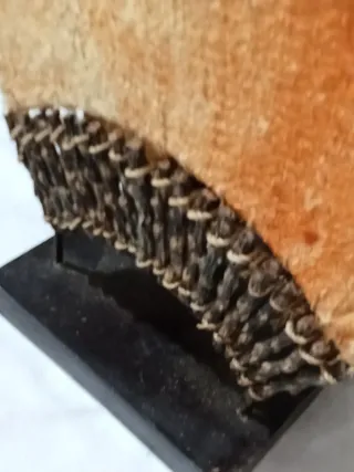 Lámpara artesanal africana madera y tela