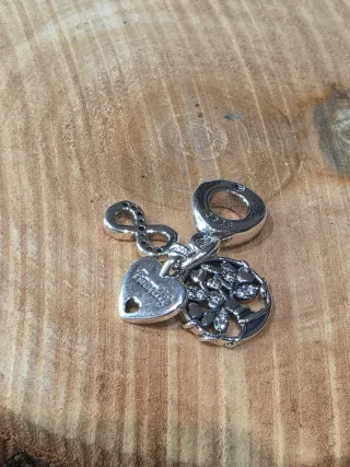 Plata de Ley Charm Corazón Infinito Árbol