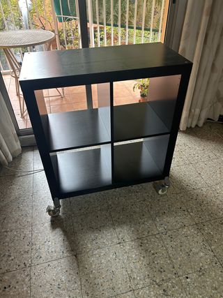 Estantería Kallax Ikea Negra con Ruedas