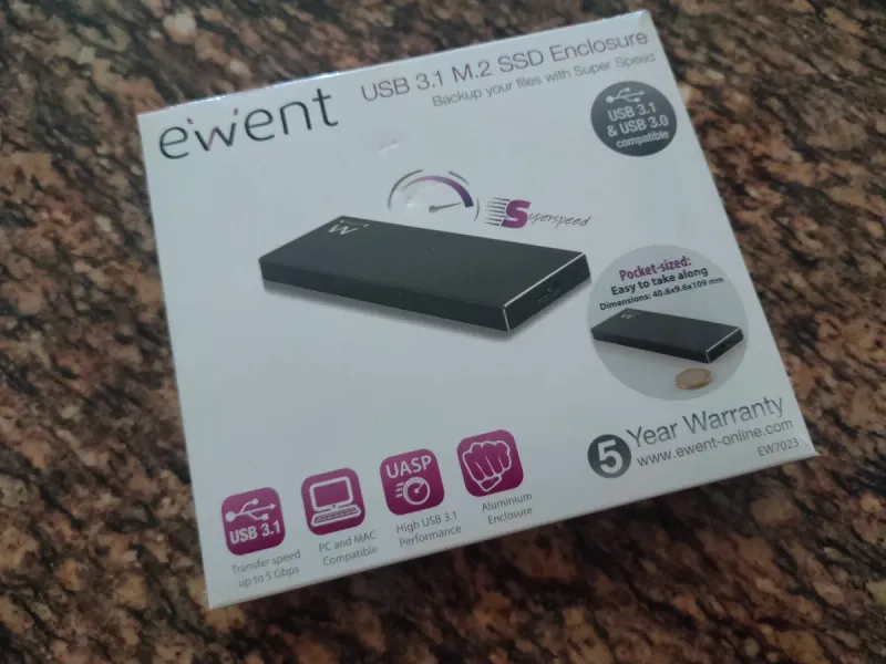 Caja Externa para Disco SSD M.2 Ewent USB 3.1
