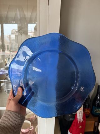 Bajoplato azul vidrio