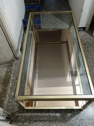 Mesa salón aluminio dorado 120x60 cm